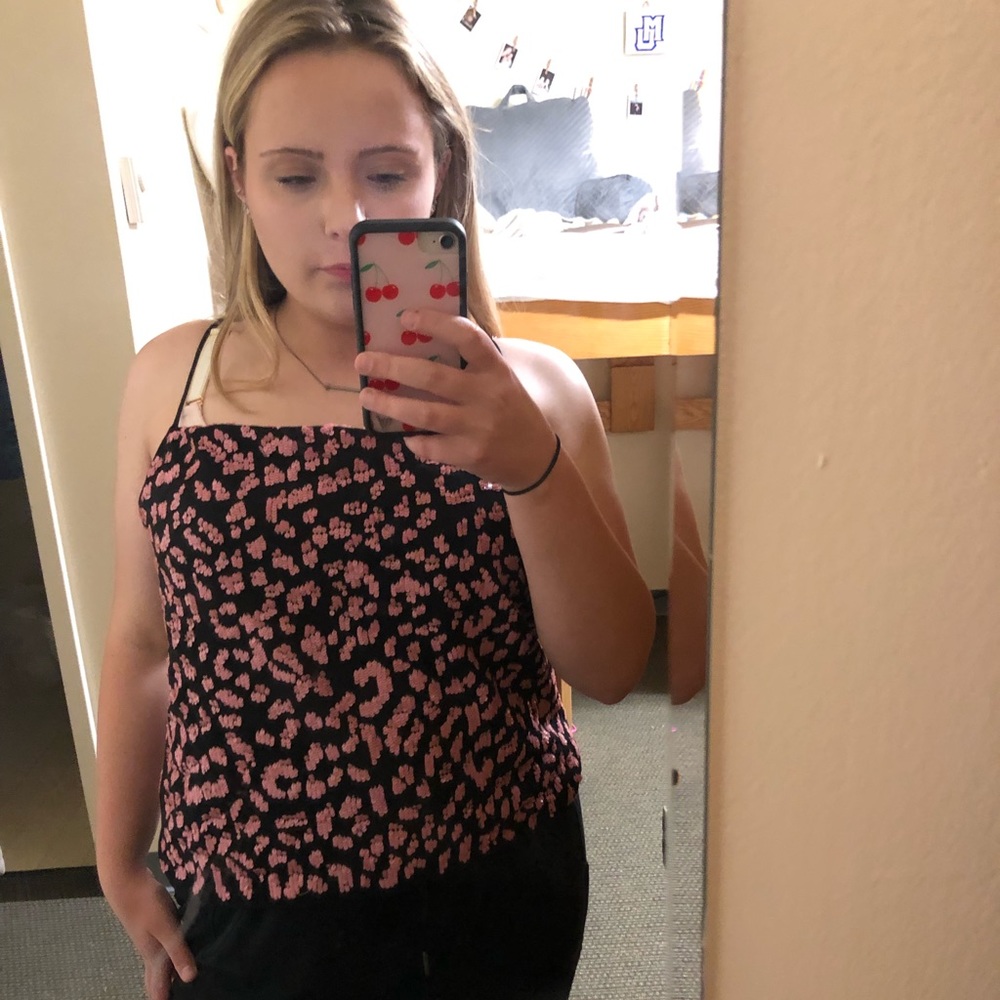 pink and black patterned tank!